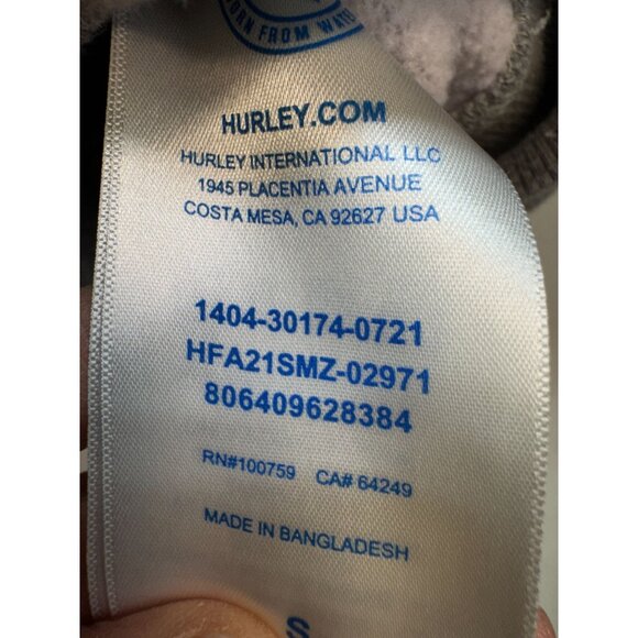 Hurley Mens Full-Zip Hoodie Sweatshirt Jacket Size S Gray Rainbow Stripe Fleece - Picture 5 of 12